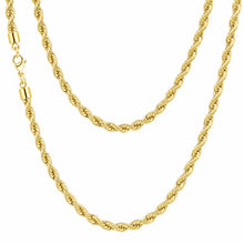 Load image into Gallery viewer, Rope Chain Necklace for Men Women, 316L Stainless Steel Twist Link Chain for Men, Gold Silver Black Tone, Hypoallergenic