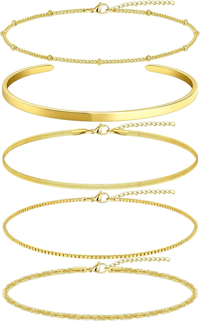 Waterproof Layered Link Chain Bracelets for Women