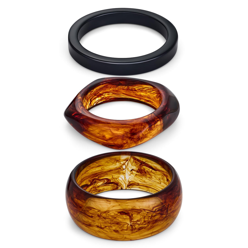 3 PCS Acrylic Resin Bracelet For Women Trendy Chunky Bangle