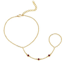 Load image into Gallery viewer, Gold Hand Chain Bracelet for Women Trendy, Dainty 14k Gold Plated Ring Bracelet Hand Chain Finger Ring Slave Cuff Bracelet
