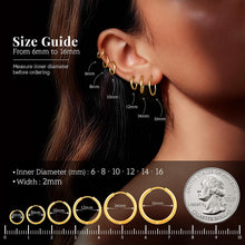 Load image into Gallery viewer, Gold Hoop Earrings for Women 6 Pairs, 14K Gold-plated Stainless Steel Gift – view 3