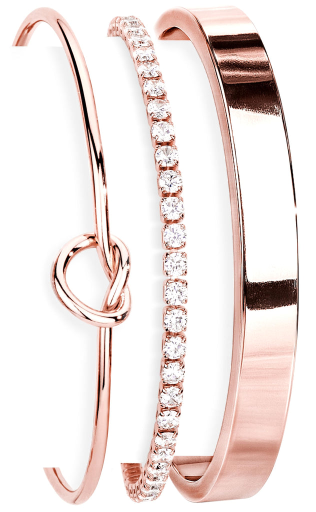 Gold Bangle & Cuff Stack — Adjustable, Non Tarnish