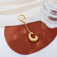 将图片加载到图库查看器，Gold Bubble Initial Keychain For Women