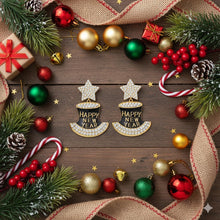 将图片加载到图库查看器，Happy New Year Rhinestone Dangle Earrings – view 5