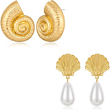 Conch Earrings And Shell Earrings With Pearl