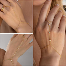 Load image into Gallery viewer, Gold Hand Chain Bracelets — 3 Pieces, 14K Plated Set