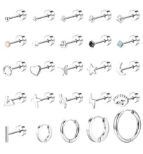 Load image into Gallery viewer, Flat Back Earrings — 25 Piece Set, 14K Plated Steel