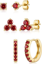 Load image into Gallery viewer, Dainty Gold CZ Stud Earrings — 14K Plated, Sterling Silver Post