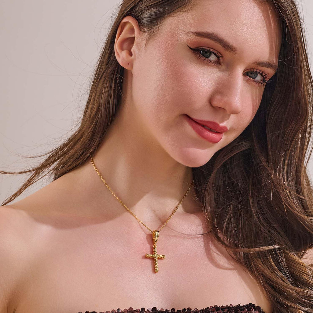 Gold Cross Necklaces For Women – view 3