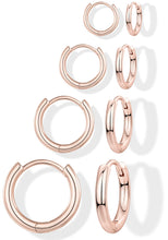Load image into Gallery viewer, 14K Gold Plated Huggie Hoop Earrings — Stacking Set, Hypoallergenic