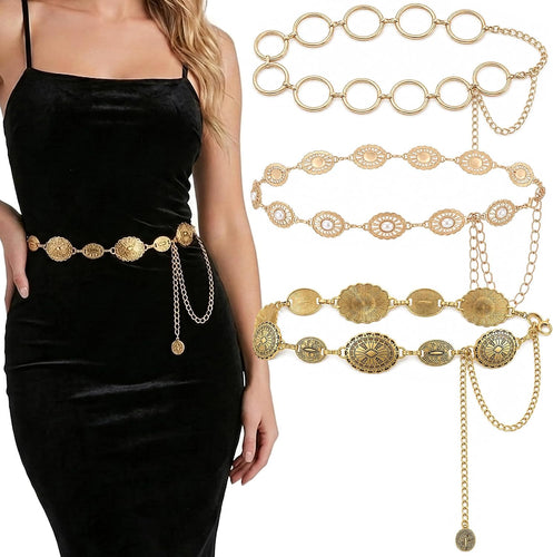 3 PCS Western Gold Belt for Women