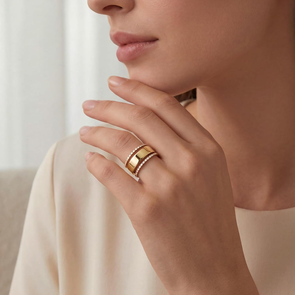 Size 6.5 Pinky Dainty Pavé Eternity Bands for Women – alternate view