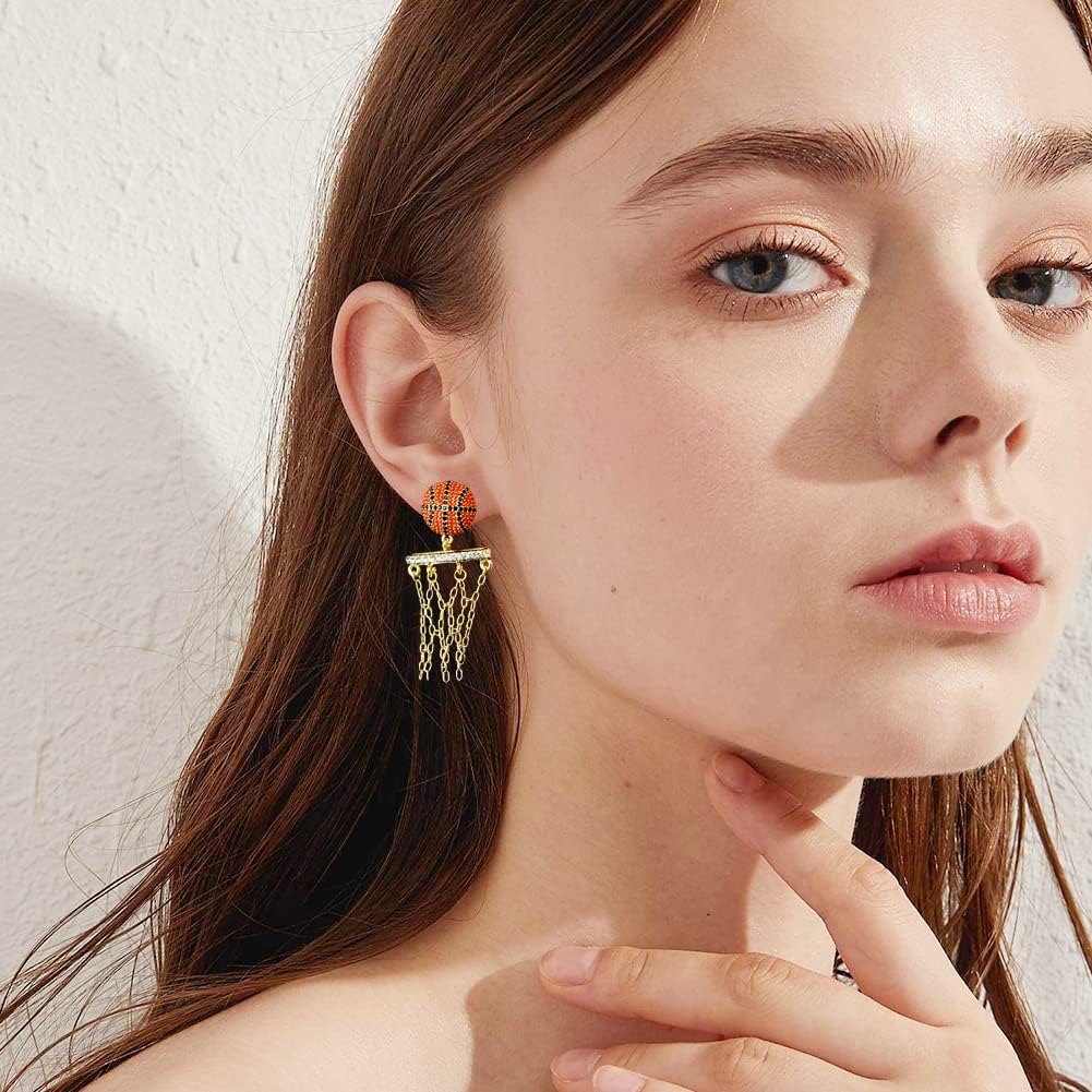 Football Basketball Baseball Dangle Earrings For Women – alternate view