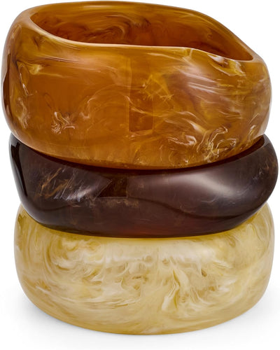 3 PCS Acrylic Resin Bracelet For Women Trendy Chunky Bangle
