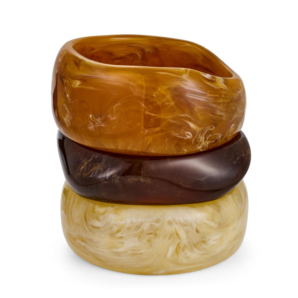 3 PCS Acrylic Resin Bracelet For Women Trendy Chunky Bangle