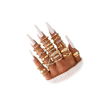 将图片加载到图库查看器，25 Pcs Gold Stackable Ring Set for Women, Chunky Knuckle Finger Midi Rings, Silver Simple Stacking Cute Rings Pack Trendy Stuff Jewelry Gift