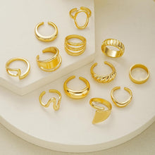 将图片加载到图库查看器，12 PCS 18K Gold Plated Open Stacking Knuckle Ring Set for Ladies – view 4