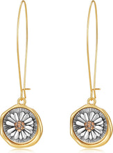 Load image into Gallery viewer, Gold And Silver Earrings for Women Chic Vintage Flower Dangle