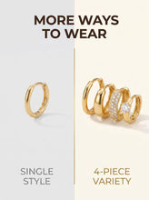 Load image into Gallery viewer, 14K Gold Plated Huggie Hoop Earrings — Hypoallergenic Set