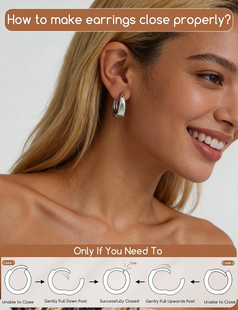 Hand Chain Bracelets & Hoop Earrings — 11 Piece Set