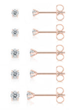 Load image into Gallery viewer, Mini CZ Stud Earrings — 5 Pair Set, 14K Gold Plated