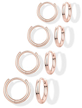 Load image into Gallery viewer, 14K Gold Plated Huggie Hoop Earrings — Stacking Set, Hypoallergenic