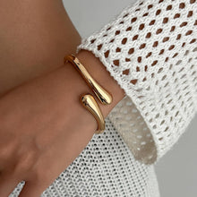 Load image into Gallery viewer, Gold Silver Bangles Bracelet for Women Trendy, 14K Gold Plated Chunky Cuff