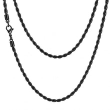 Load image into Gallery viewer, Rope Chain Necklace for Men Women, 316L Stainless Steel Twist Link Chain for Men, Gold Silver Black Tone, Hypoallergenic