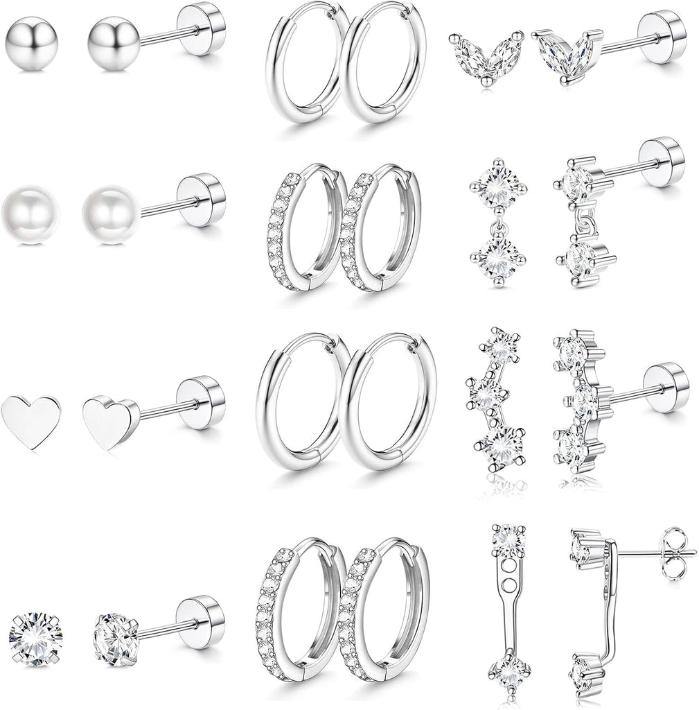 Flat Back Earrings — 316L Surgical Steel, Sensitive