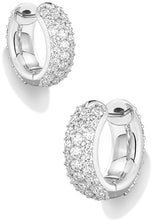 Load image into Gallery viewer, Chunky CZ Hoop Earrings — 14K Gold Plated, Birthstone Accent