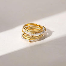 Load image into Gallery viewer, 14K Gold Plated Stackable Rings for Women, Non-Tarnish, Cubic Zirconia – view 5