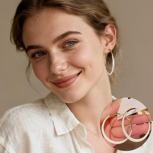 Gold Hoop Earrings Set — 12 Pairs, Lightweight Mixed Styles