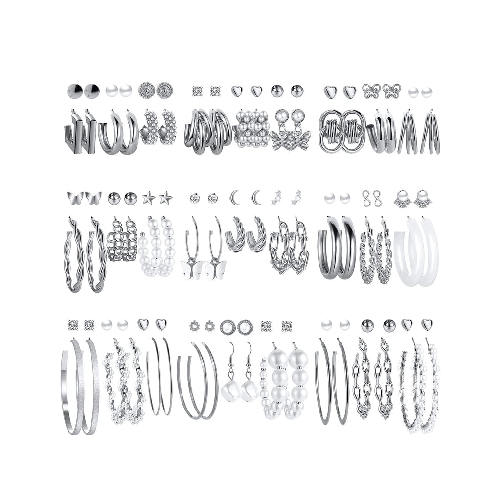 Chunky Gold Hoop Earrings — 42 Pair Multipack, Hypoallergenic