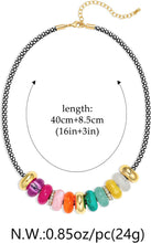将图片加载到图库查看器，Gold Beaded Choker Necklace for Women Colorful Pendant – view 6