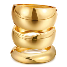 Load image into Gallery viewer, Chunky Gold Bangle Bracelets for Women, Dainty 14k Gold Plated Big Stackable Bangles Set, Trendy Statement Cuff Bracelet Stack Fashion Jewelry Gifts
