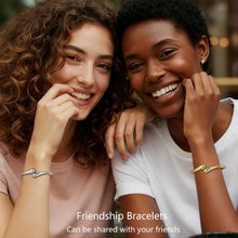 Load image into Gallery viewer, Gold &amp; Silver Cuff Bracelet — 14K Plated Chunky Bangle