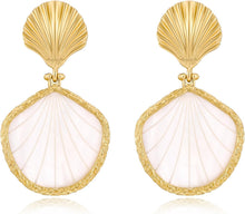 Load image into Gallery viewer, Gold Shell Fish Earrings For Women Chic Summer Beach Seashell