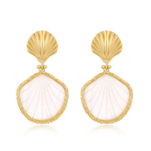 Load image into Gallery viewer, Gold Shell Fish Earrings For Women Chic Summer Beach Seashell – view 7