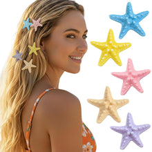Load image into Gallery viewer, 5 Pcs Colorful Mermaid Hair Clips For Women Unique Starfishs