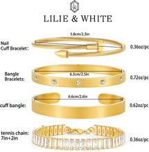 Load image into Gallery viewer, Gold Plated Bangle Set for Women Chain Bracelets
