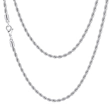 Load image into Gallery viewer, Rope Chain Necklace for Men Women, 316L Stainless Steel Twist Link Chain for Men, Gold Silver Black Tone, Hypoallergenic