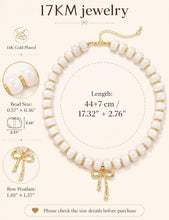 Load image into Gallery viewer, Chunky Beaded Choker — Resin Bow Pendant