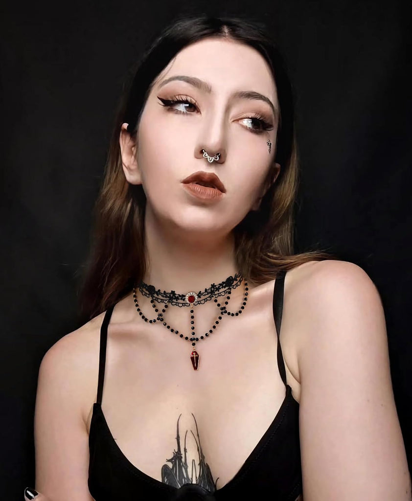 Goth Cross Necklace For Women – alternate view