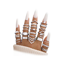 将图片加载到图库查看器，25 Pcs Gold Stackable Ring Set for Women, Chunky Knuckle Finger Midi Rings, Silver Simple Stacking Cute Rings Pack Trendy Stuff Jewelry Gift
