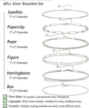 将图片加载到图库查看器，Sterling Silver Plated Bracelets Set for Women – view 6