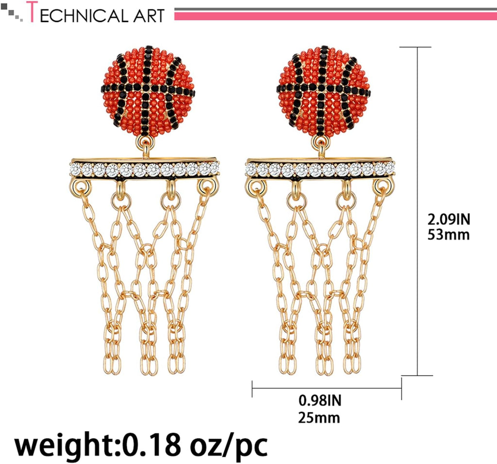 Football Basketball Baseball Dangle Earrings For Women – view 6