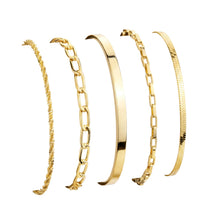 Load image into Gallery viewer, Dainty Gold Bracelet for Women Trendy , Thin Bracelets Stackable Set with Bangle Cuff, Box, Herringbone