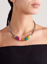 将图片加载到图库查看器，Gold Beaded Choker Necklace for Women Colorful Pendant – alternate view