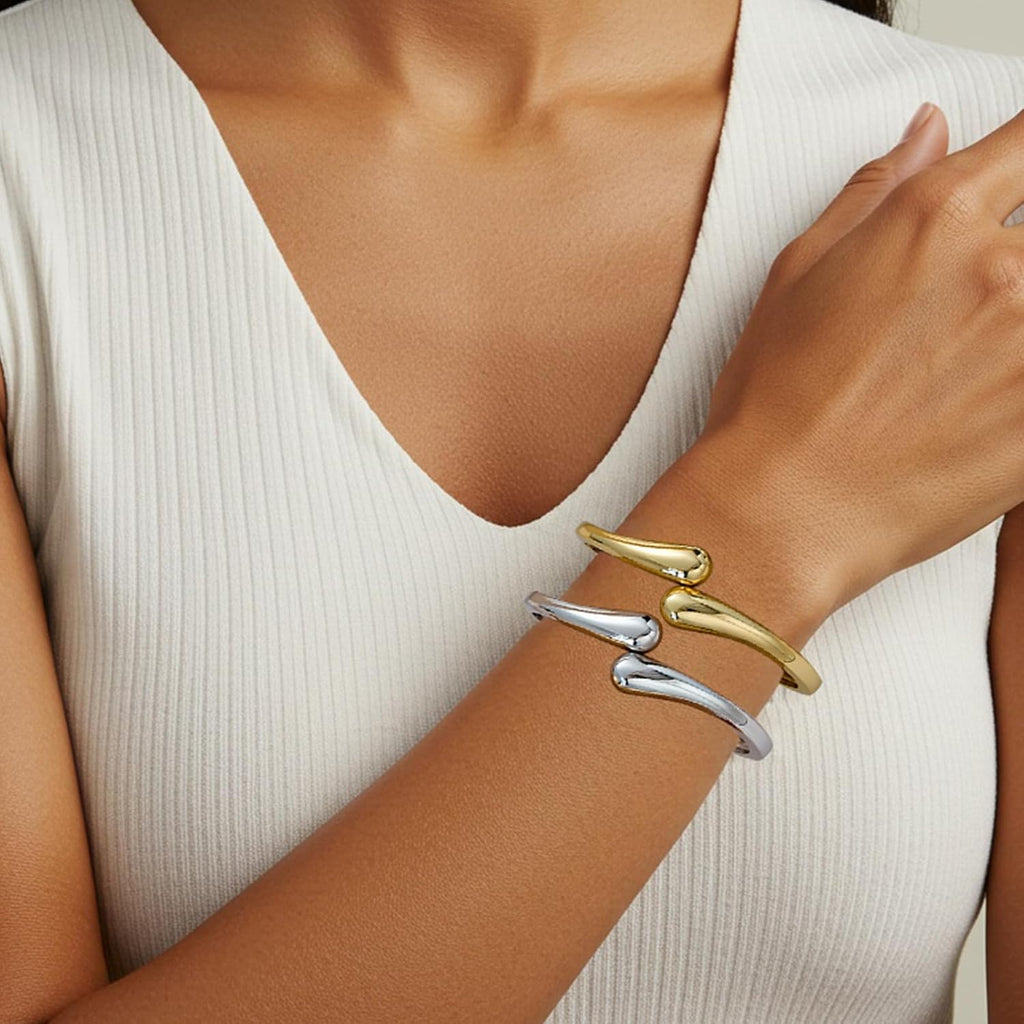 Gold Hand Chain Bracelet Set — 5 Pieces, Chain & Bangle