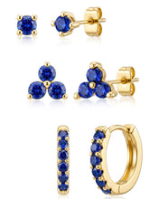 Load image into Gallery viewer, Dainty Gold CZ Stud Earrings — 14K Plated, Sterling Silver Post